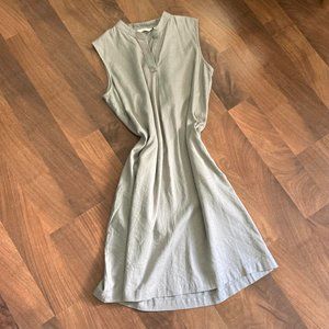 Uniqlo Gray Linen Sleeveless Dress NWT